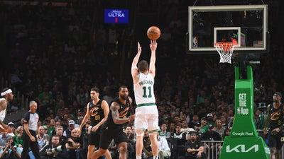 NBA playoffs: 3-pointer by Celtics' Pritchard to end the third quarter