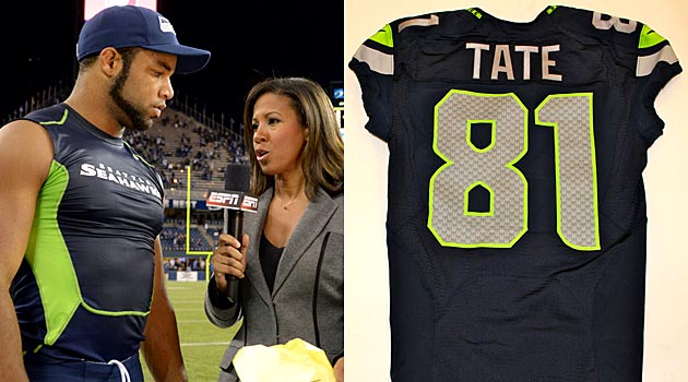 Seahawks auction off WR Golden Tate's game-worn jersey from MNF ...