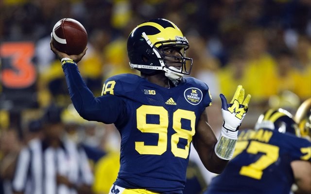 The next Michigan quarterback reportedly won't wear Tom Harmon's No. 98 jersey. (USATSI)